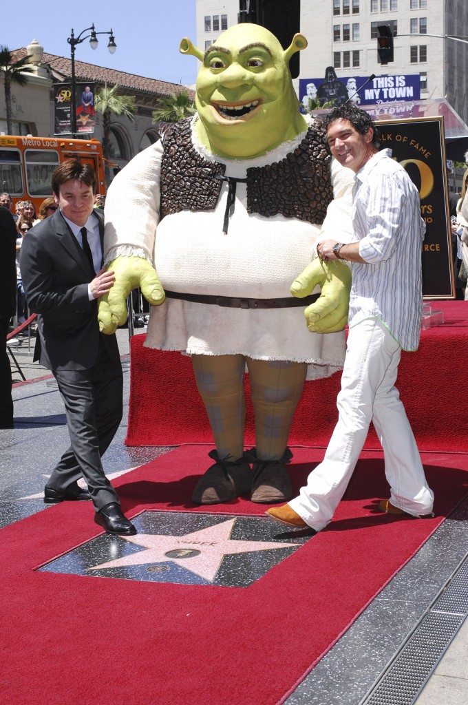 Shrek riceve la stella sulla Walk of Fame Mike Meyers Antonio Banderas 20 maggio 2010 foto Kikapress