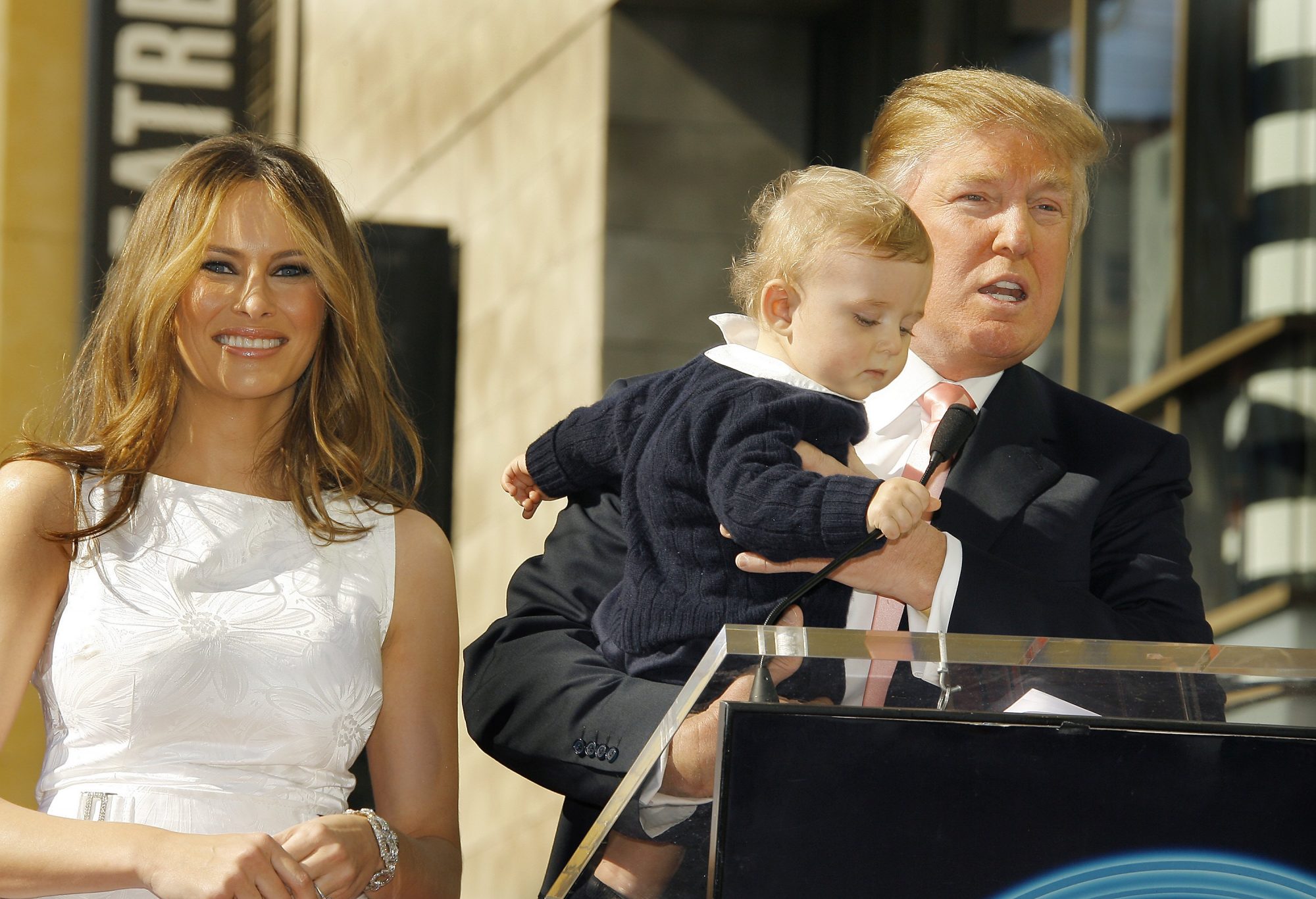 Melania, Barron e Donald Trump