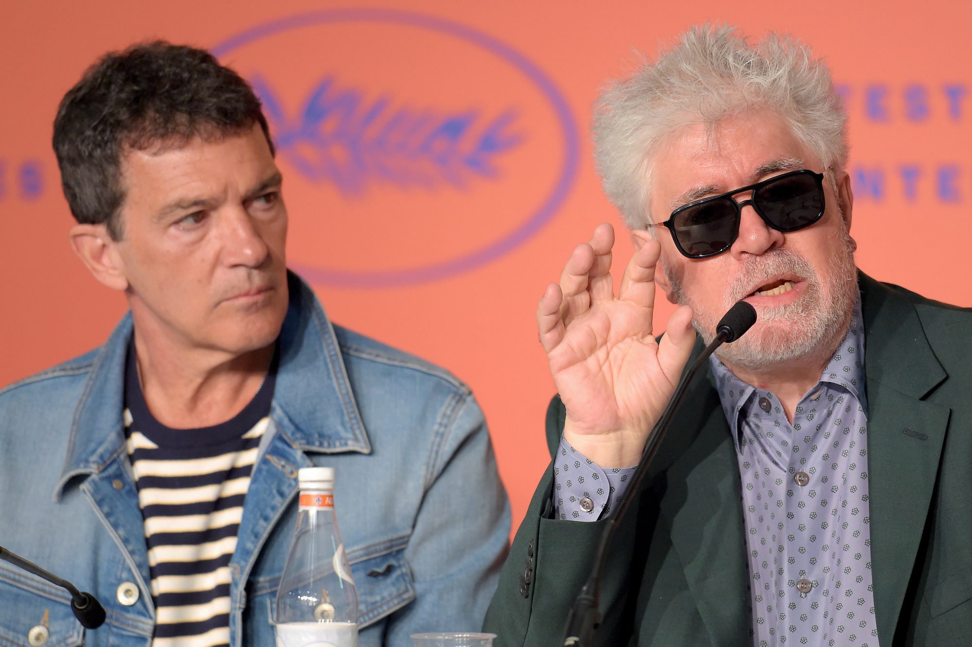 Antonio Banderas e Pedro Almodovar in conferenza stampa a Cannes 2019