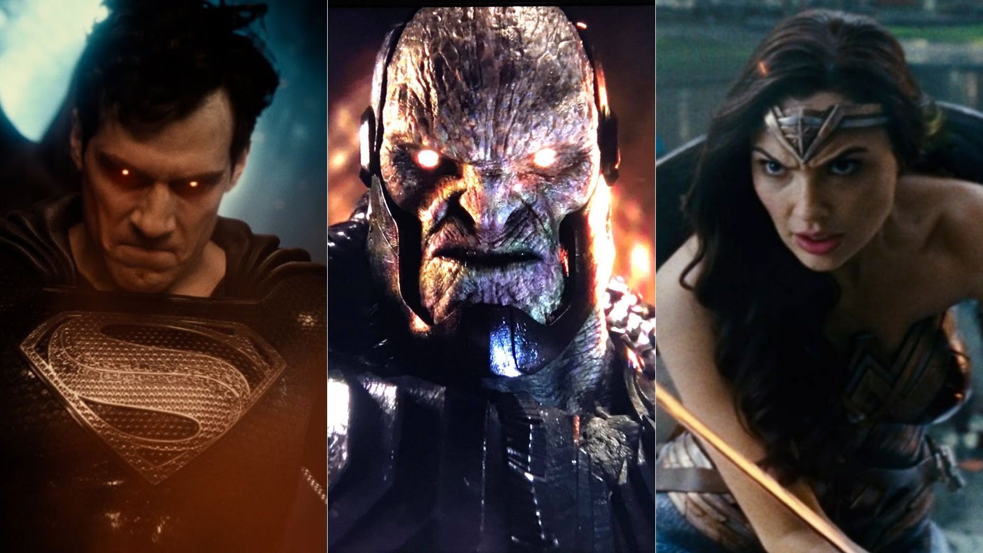 superman, darkseid e wonder woman in zack snyder's justice league